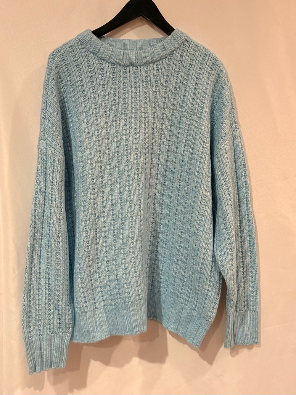 American Eagle Outfitters Light Blue Knit Crewneck Sweater